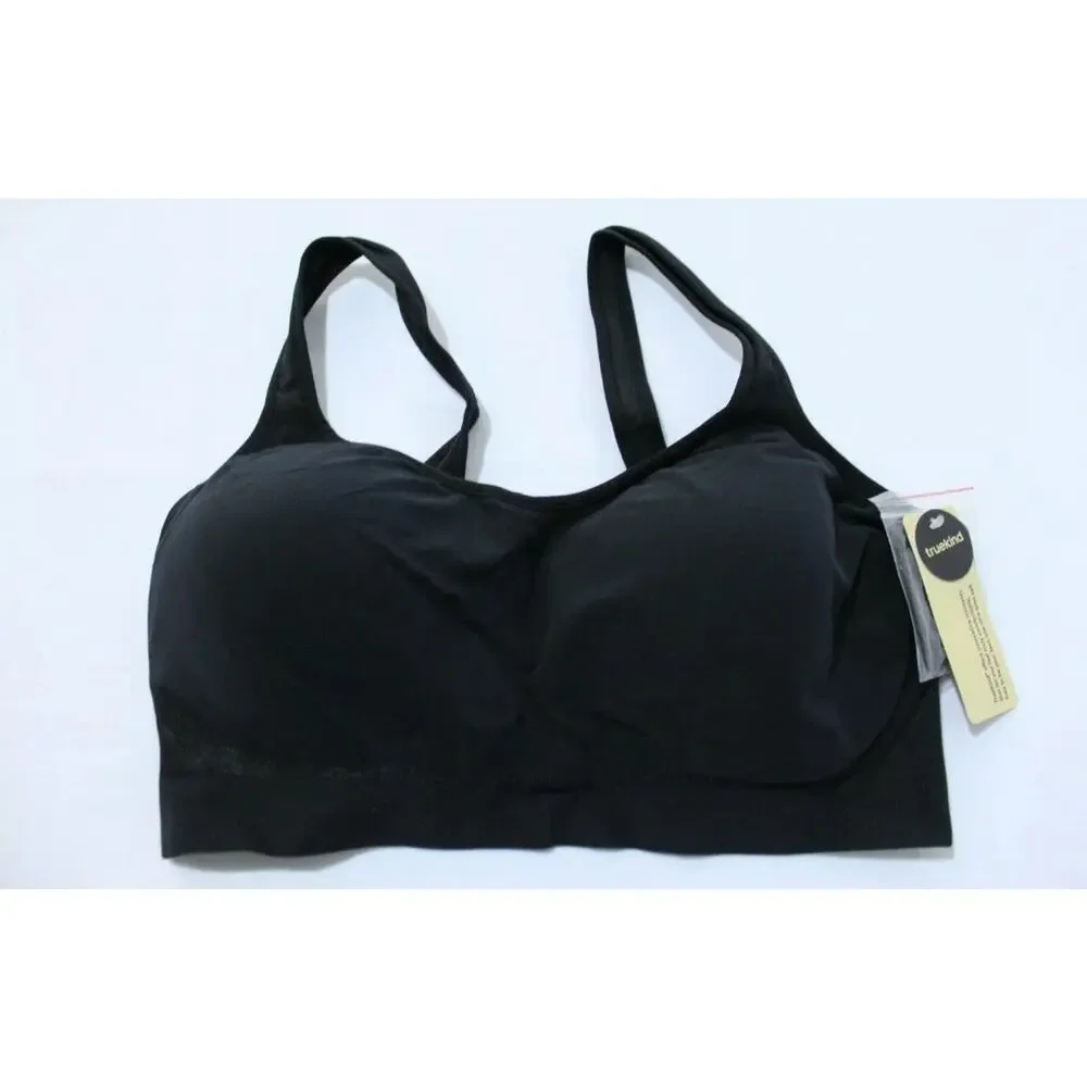 Truekind Daily Comfort Wirefree Shaper Bra Size 2XL Black NWT Womens Shapewear